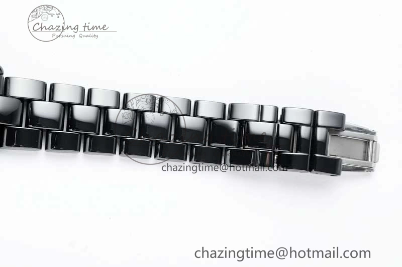 J13 38mm HTF 1:1 Best Edition Black Korea Ceramic Numeral Markers Dial on Bracelet A2892