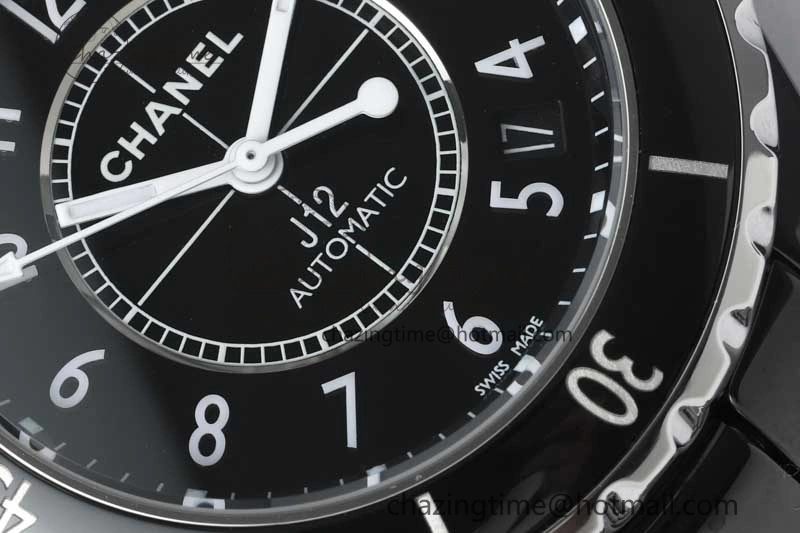 J13 38mm HTF 1:1 Best Edition Black Korea Ceramic Numeral Markers Dial on Bracelet A2892