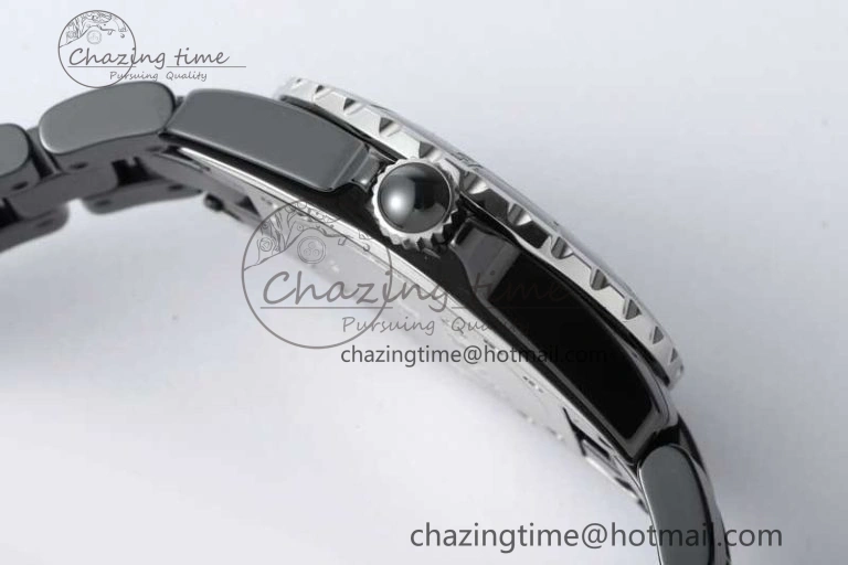 J13 38mm HTF 1:1 Best Edition Black Korea Ceramic Numeral Markers Dial on Bracelet A2892