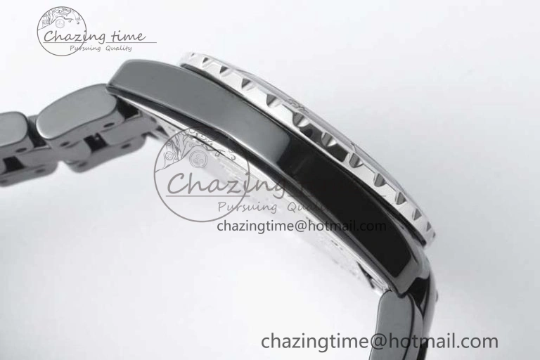 J13 38mm HTF 1:1 Best Edition Black Korea Ceramic Numeral Markers Dial on Bracelet A2892