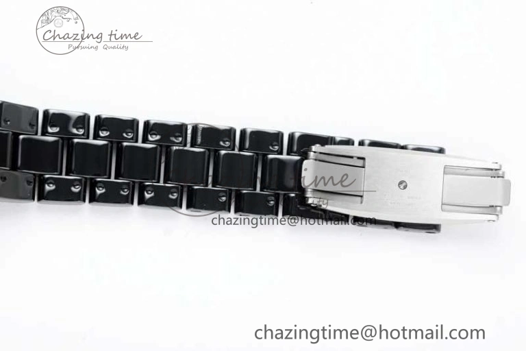 J13 38mm HTF 1:1 Best Edition Black Korea Ceramic Numeral Markers Dial on Bracelet A2892