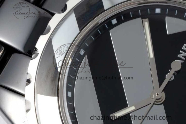 J13 38mm HTF 1:1 Best Edition Black Korea Ceramic Stripe Dial on Bracelet A2892