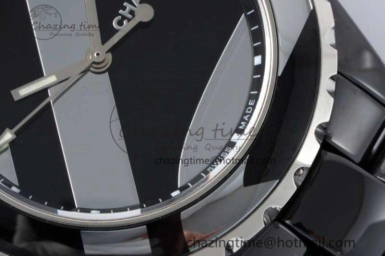 J13 38mm HTF 1:1 Best Edition Black Korea Ceramic Stripe Dial on Bracelet A2892