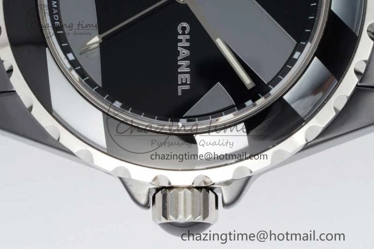 J13 38mm HTF 1:1 Best Edition Black Korea Ceramic Stripe Dial on Bracelet A2892