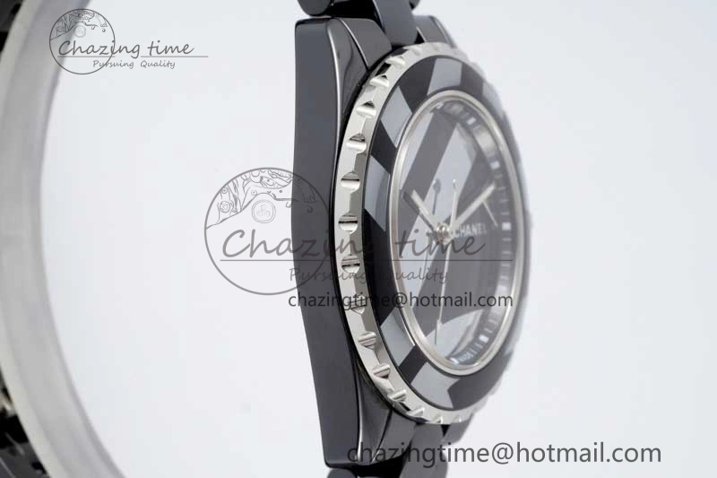 J13 38mm HTF 1:1 Best Edition Black Korea Ceramic Stripe Dial on Bracelet A2892