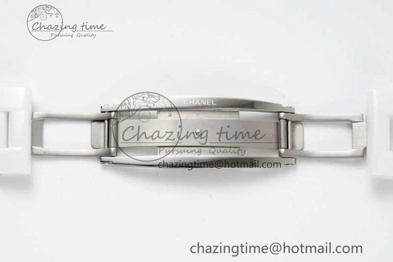 J13 38mm HTF 1:1 Best Edition White Ceramic Numeral Markers Dial on Bracelet Calibre 12.1