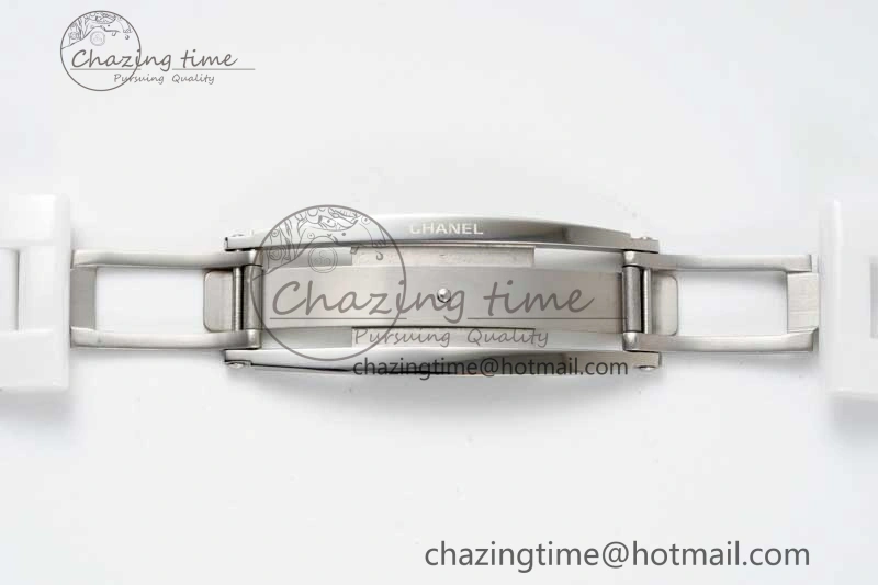 J13 38mm HTF 1:1 Best Edition White Ceramic Numeral Markers Dial on Bracelet Calibre 12.1