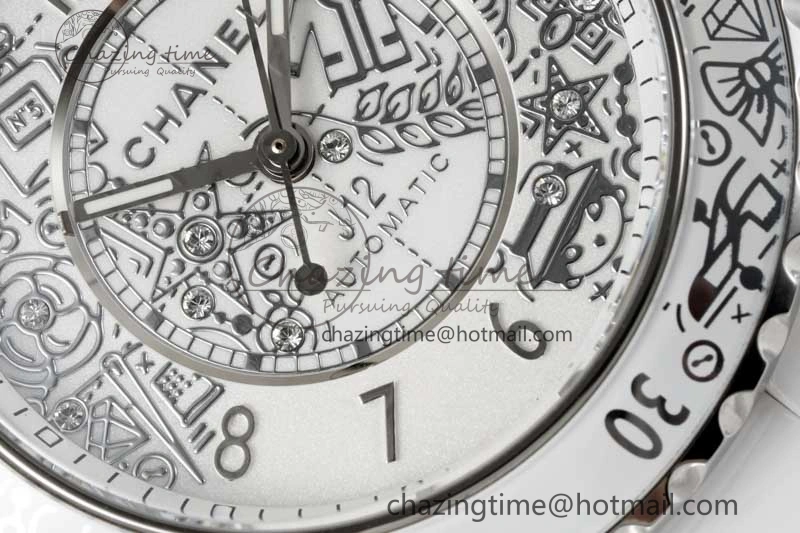 J13 38mm HTF 1:1 Best Edition White Ceramic Numeral Markers Dial on Bracelet Calibre 12.1