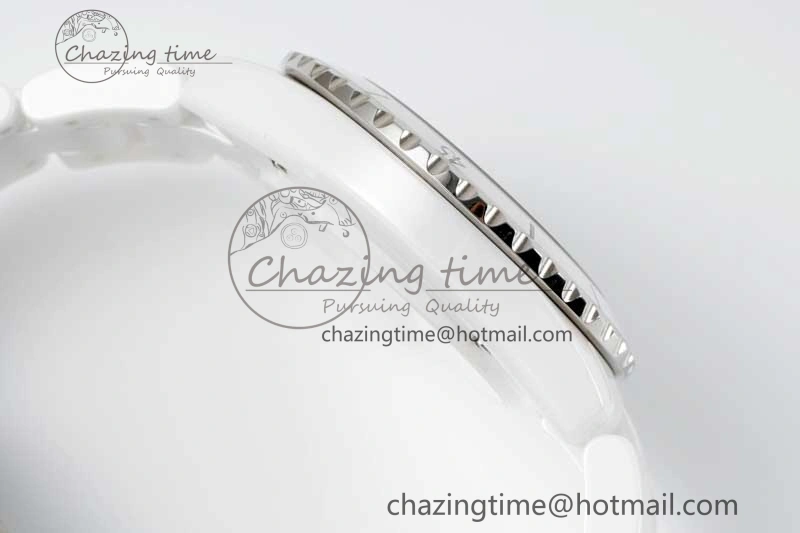 J13 38mm HTF 1:1 Best Edition White Ceramic Numeral Markers Dial on Bracelet Calibre 12.1