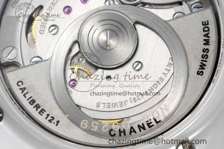 J13 38mm HTF 1:1 Best Edition White Ceramic Numeral Markers Dial on Bracelet Calibre 12.1