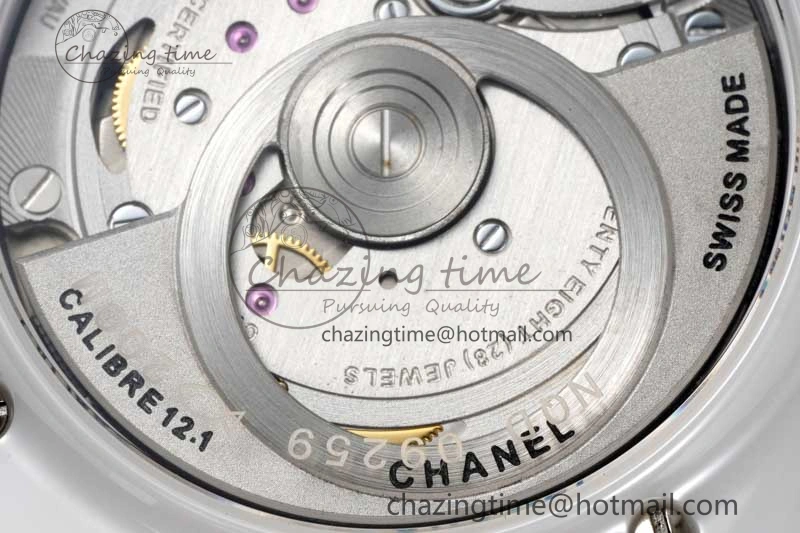 J13 38mm HTF 1:1 Best Edition White Ceramic Numeral Markers Dial on Bracelet Calibre 12.1