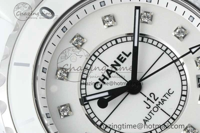 J13 38mm HTF 1:1 Best Edition White Korea Ceramic Diamonds Markers Dial on Bracelet A2892