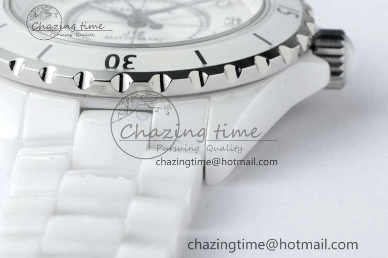 J13 38mm HTF 1:1 Best Edition White Korea Ceramic Diamonds Markers Dial on Bracelet A2892