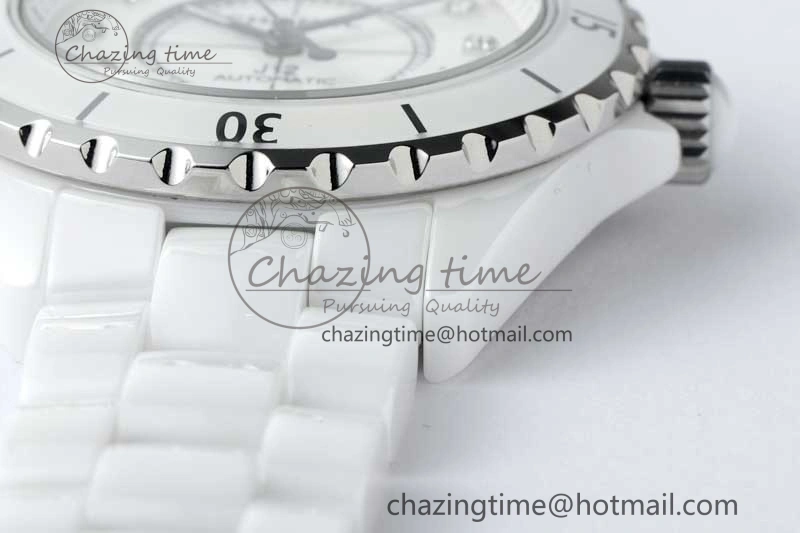 J13 38mm HTF 1:1 Best Edition White Korea Ceramic Diamonds Markers Dial on Bracelet A2892