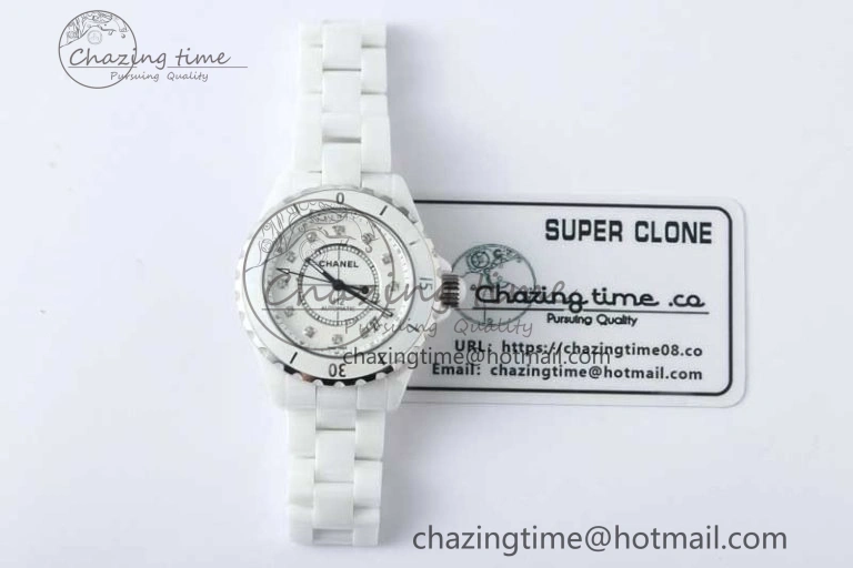 J13 38mm HTF 1:1 Best Edition White Korea Ceramic Diamonds Markers Dial on Bracelet A2892