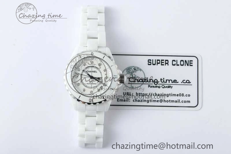 J13 38mm HTF 1:1 Best Edition White Korea Ceramic Diamonds Markers Dial on Bracelet A2892