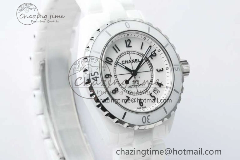 J13 38mm HTF 1:1 Best Edition White Korea Ceramic Numeral Markers Dial on Bracelet A2892