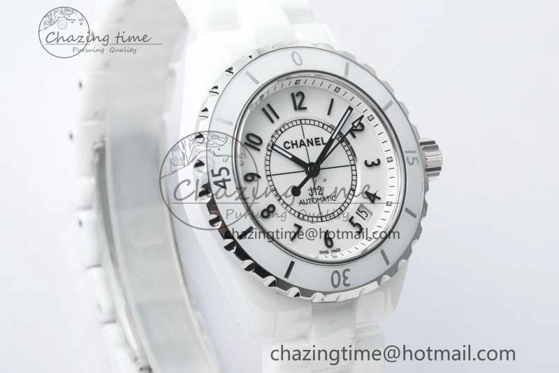J13 38mm HTF 1:1 Best Edition White Korea Ceramic Numeral Markers Dial on Bracelet A2892