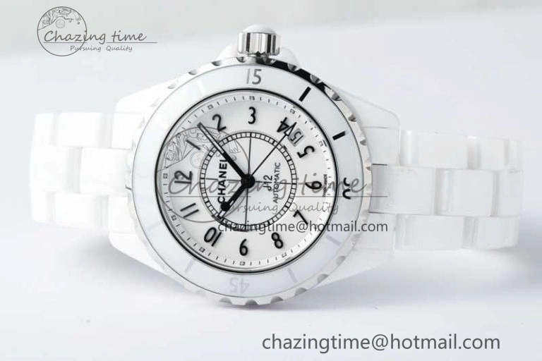 J13 38mm HTF 1:1 Best Edition White Korea Ceramic Numeral Markers Dial on Bracelet A2892