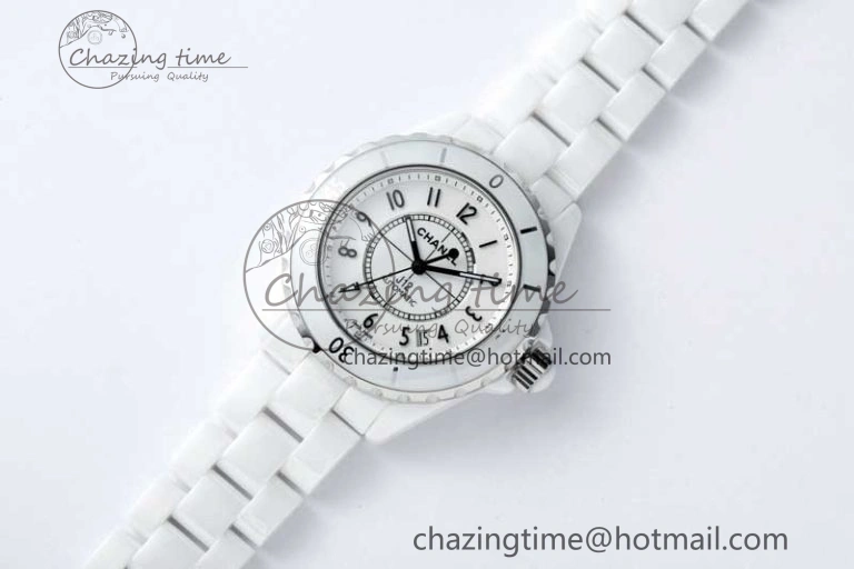J13 38mm HTF 1:1 Best Edition White Korea Ceramic Numeral Markers Dial on Bracelet A2892