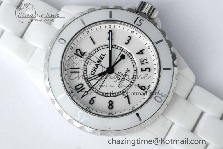 J13 38mm HTF 1:1 Best Edition White Korea Ceramic Numeral Markers Dial on Bracelet A2892