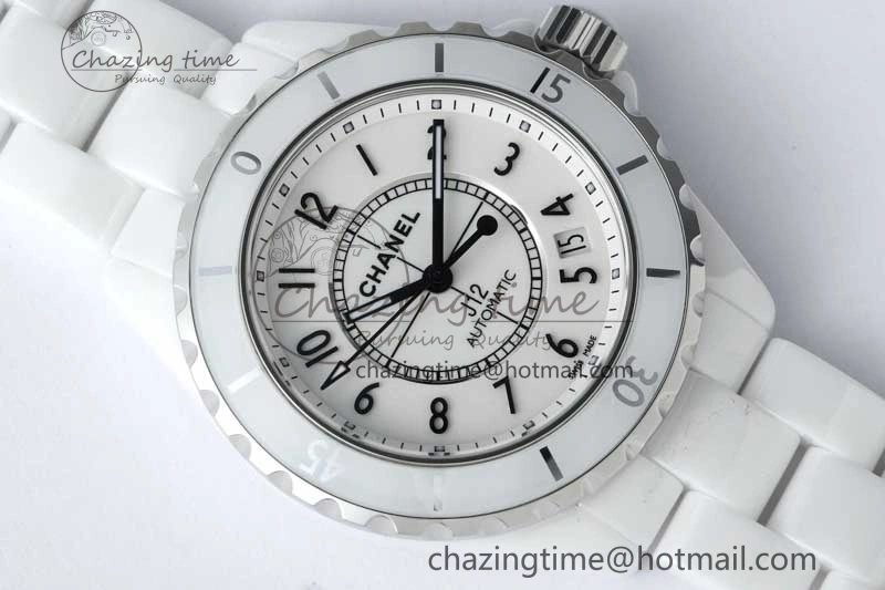 J13 38mm HTF 1:1 Best Edition White Korea Ceramic Numeral Markers Dial on Bracelet A2892
