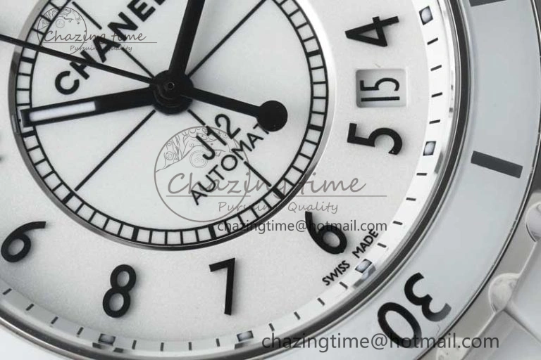 J13 38mm HTF 1:1 Best Edition White Korea Ceramic Numeral Markers Dial on Bracelet A2892