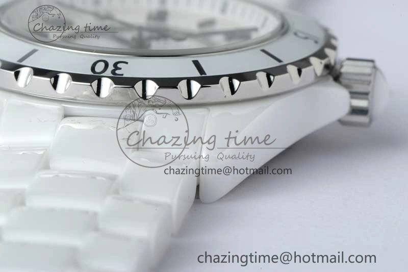 J13 38mm HTF 1:1 Best Edition White Korea Ceramic Numeral Markers Dial on Bracelet A2892