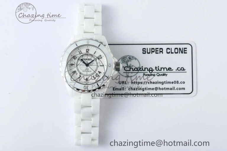 J13 38mm HTF 1:1 Best Edition White Korea Ceramic Numeral Markers Dial on Bracelet A2892