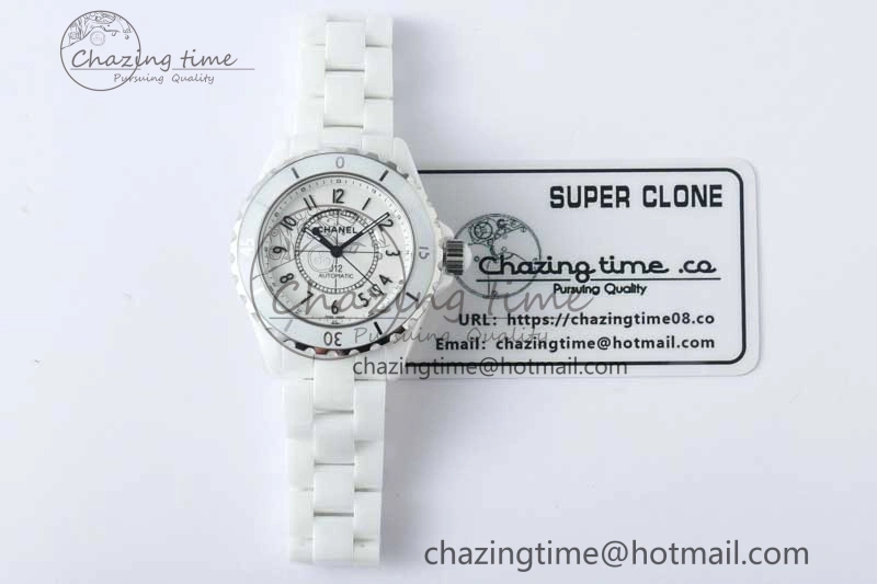 J13 38mm HTF 1:1 Best Edition White Korea Ceramic Numeral Markers Dial on Bracelet A2892