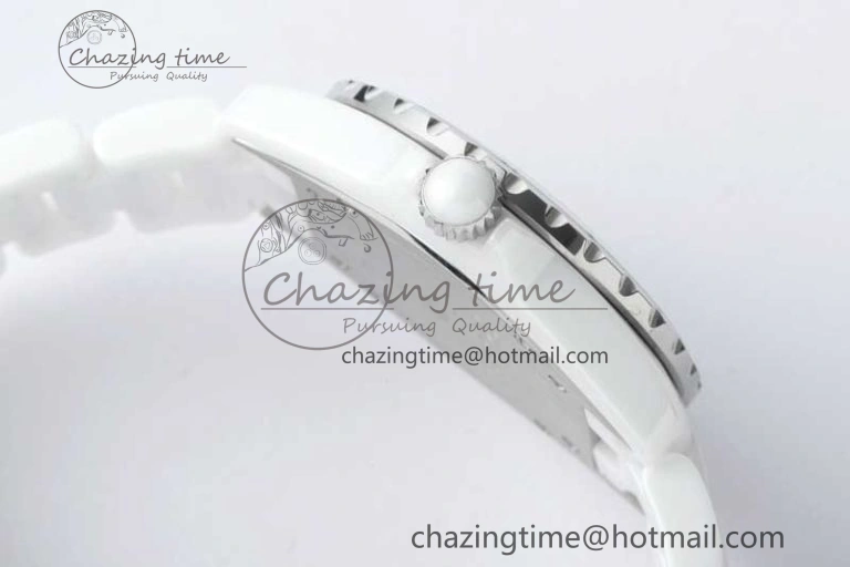 J13 38mm HTF 1:1 Best Edition White Korea Ceramic Numeral Markers Dial on Bracelet A2892