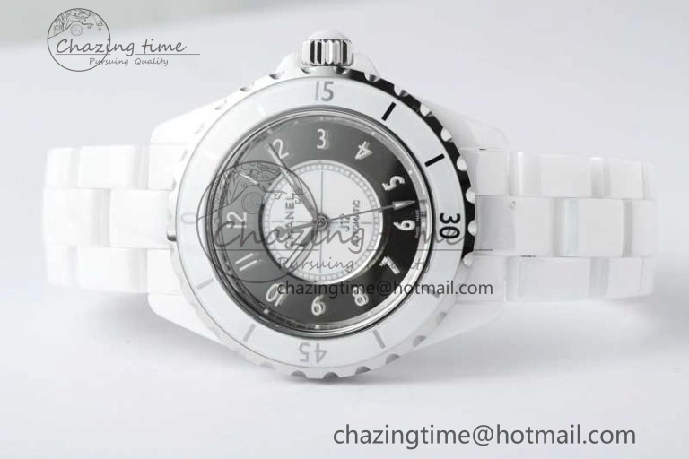 J13 38mm HTF 1:1 Best Edition White Korea Ceramic Silver Dial on Bracelet A2892