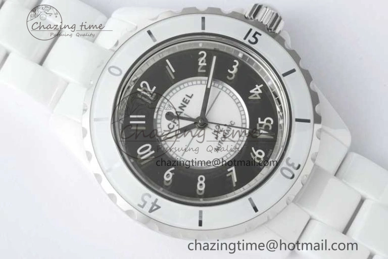 J13 38mm HTF 1:1 Best Edition White Korea Ceramic Silver Dial on Bracelet A2892