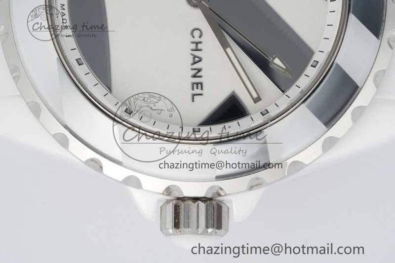 J13 38mm HTF 1:1 Best Edition White Korea Ceramic Stripe Dial on Bracelet A2892