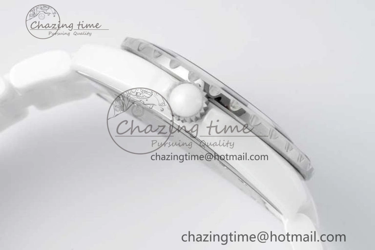 J13 38mm HTF 1:1 Best Edition White Korea Ceramic Stripe Dial on Bracelet A2892