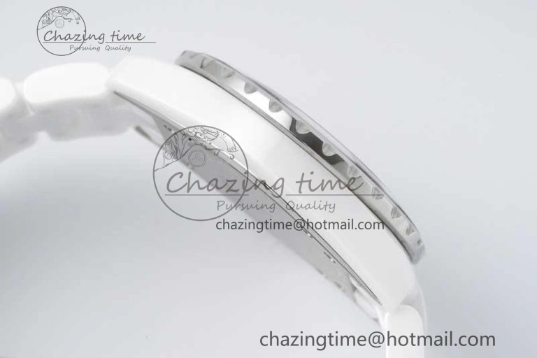 J13 38mm HTF 1:1 Best Edition White Korea Ceramic Stripe Dial on Bracelet A2892