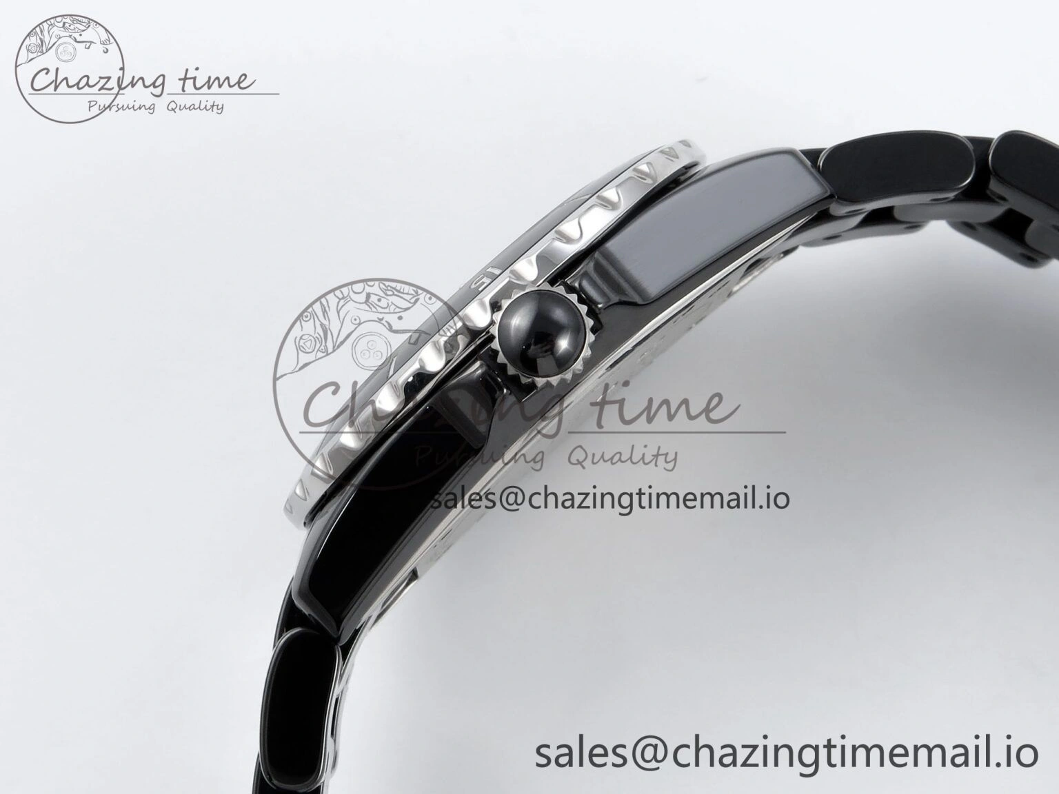 J13 38mm White Ceramic HTF 1:1 Best Edition Black Boy Pattern Dial on Bracelet A2892