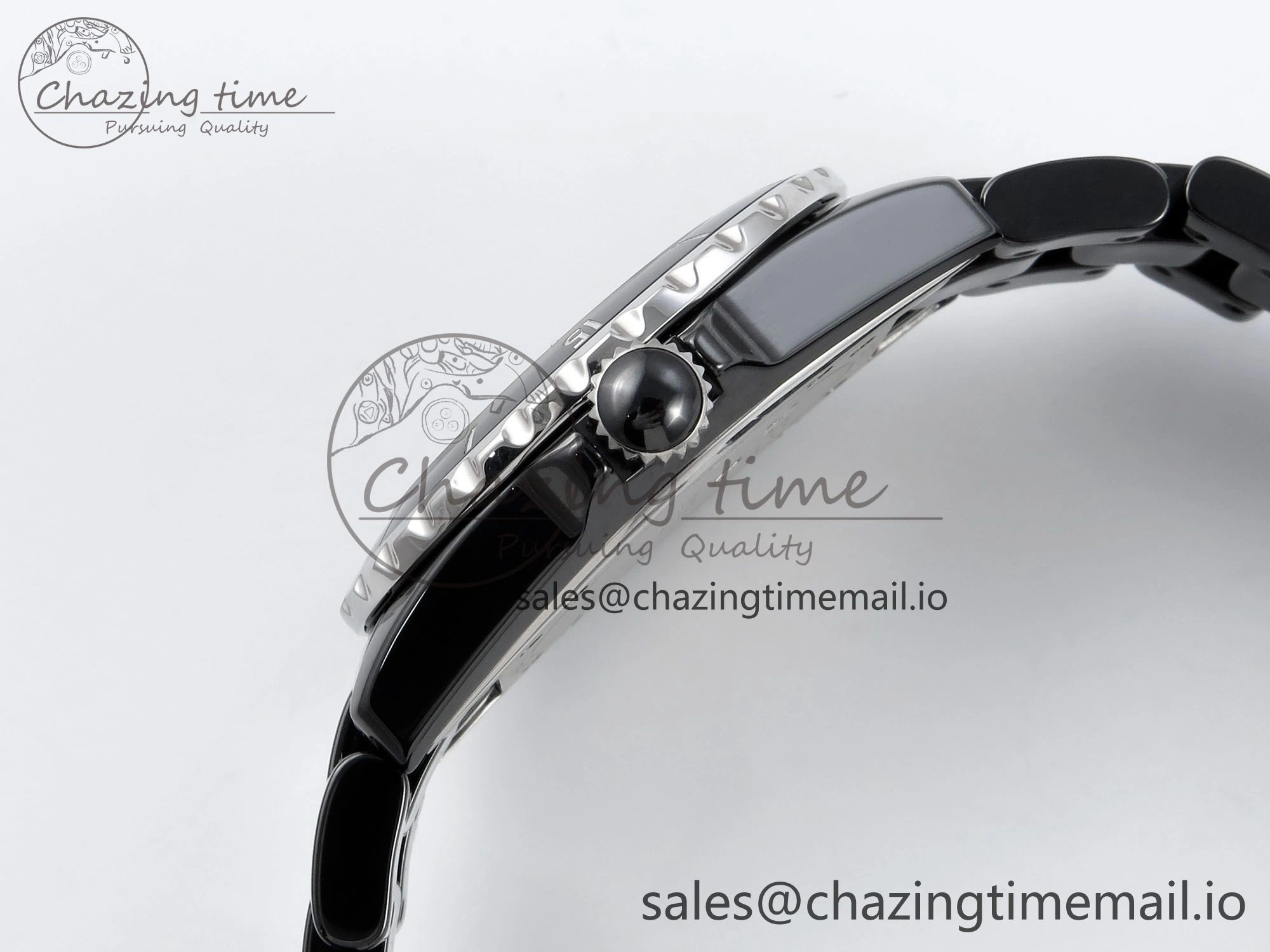 J13 38mm White Ceramic HTF 1:1 Best Edition Black Boy Pattern Dial on Bracelet A2892