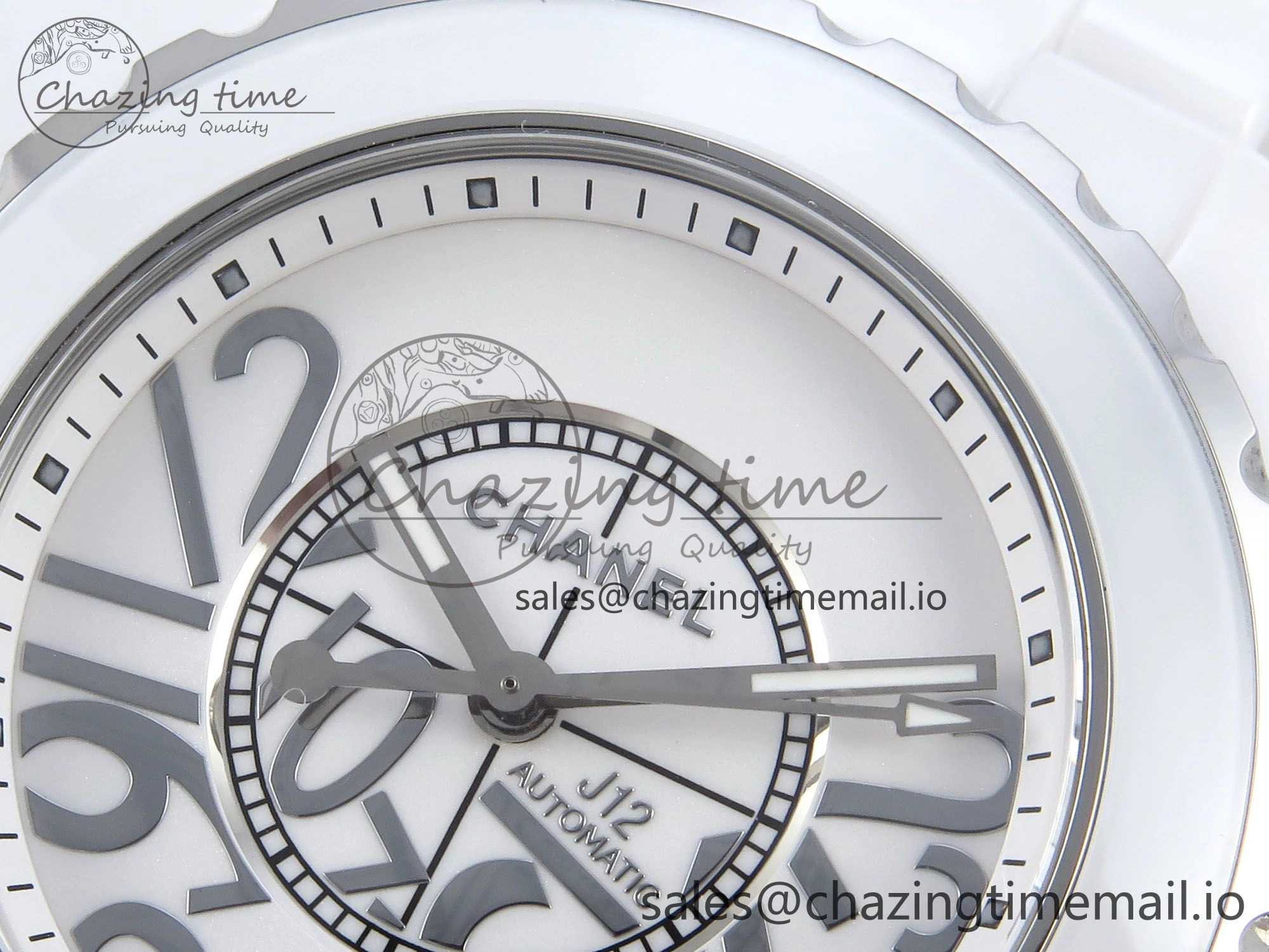 J13 38mm White Ceramic HTF 1:1 Best Edition Numbers Dial on Bracelet A2892