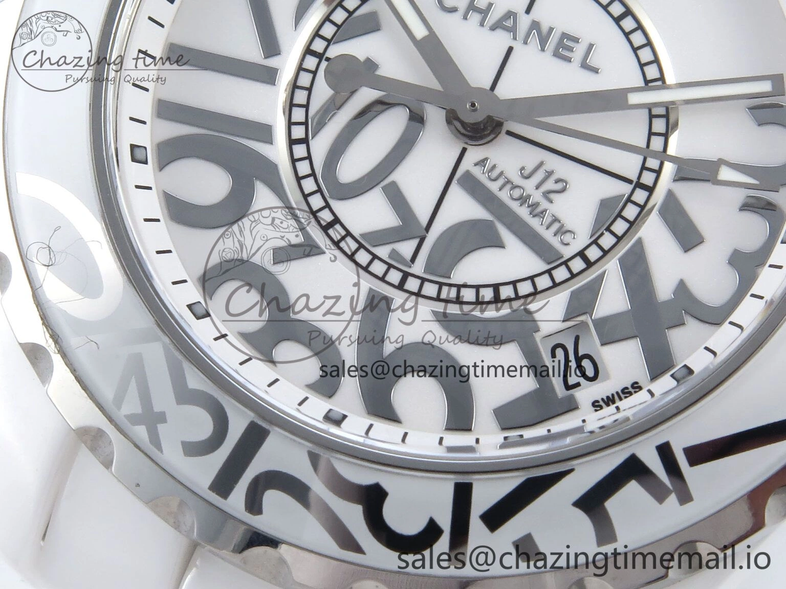 J13 38mm White Ceramic HTF 1:1 Best Edition Numbers Dial on Bracelet A2892