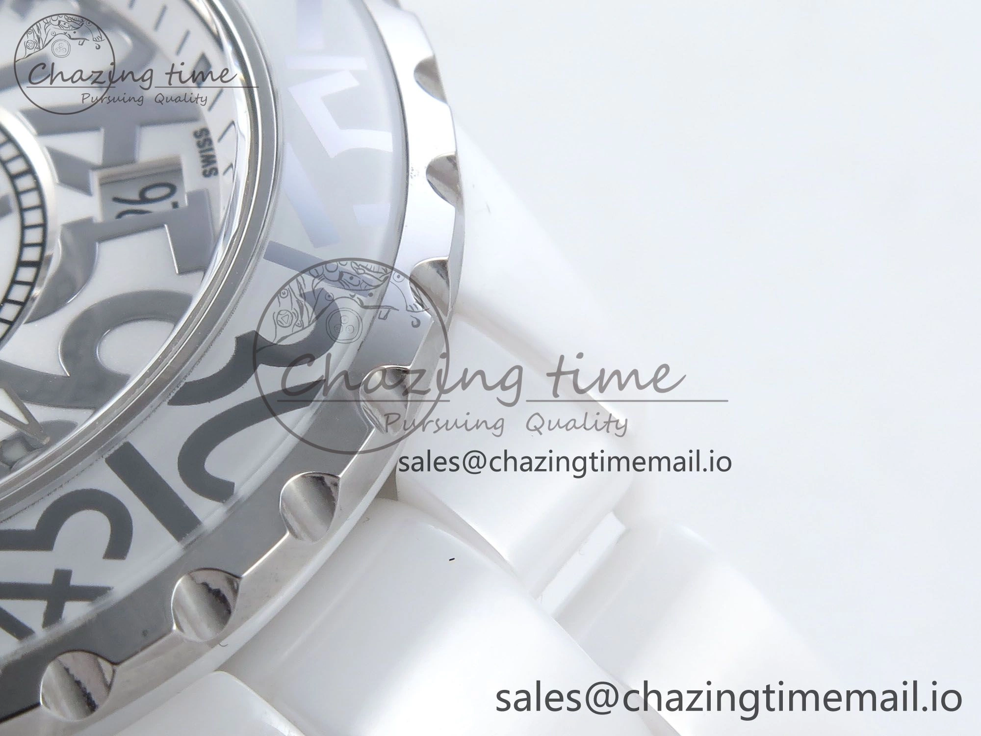 J13 38mm White Ceramic HTF 1:1 Best Edition Numbers Dial on Bracelet A2892