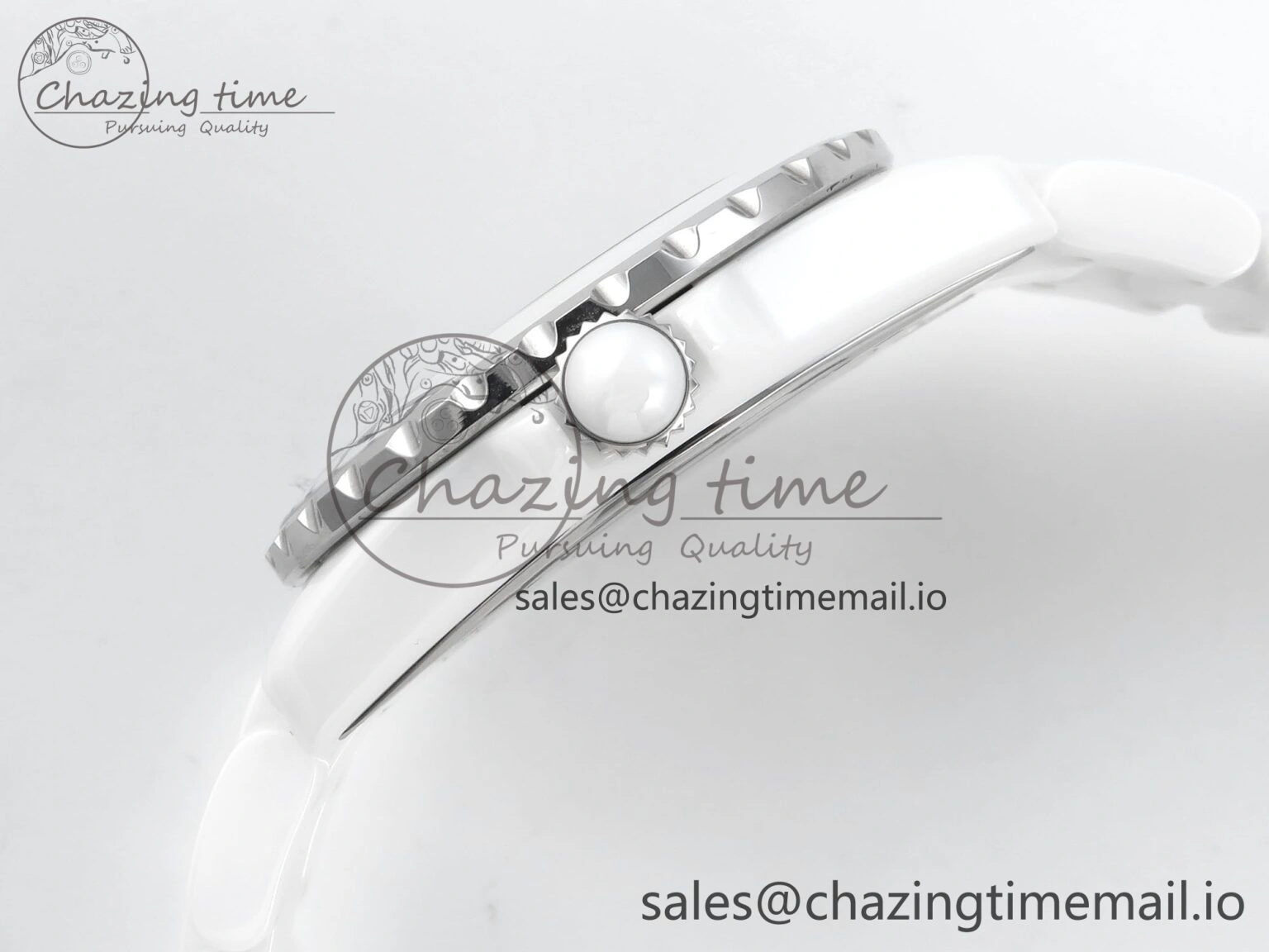 J13 38mm White Ceramic HTF 1:1 Best Edition Numbers Dial on Bracelet A2892