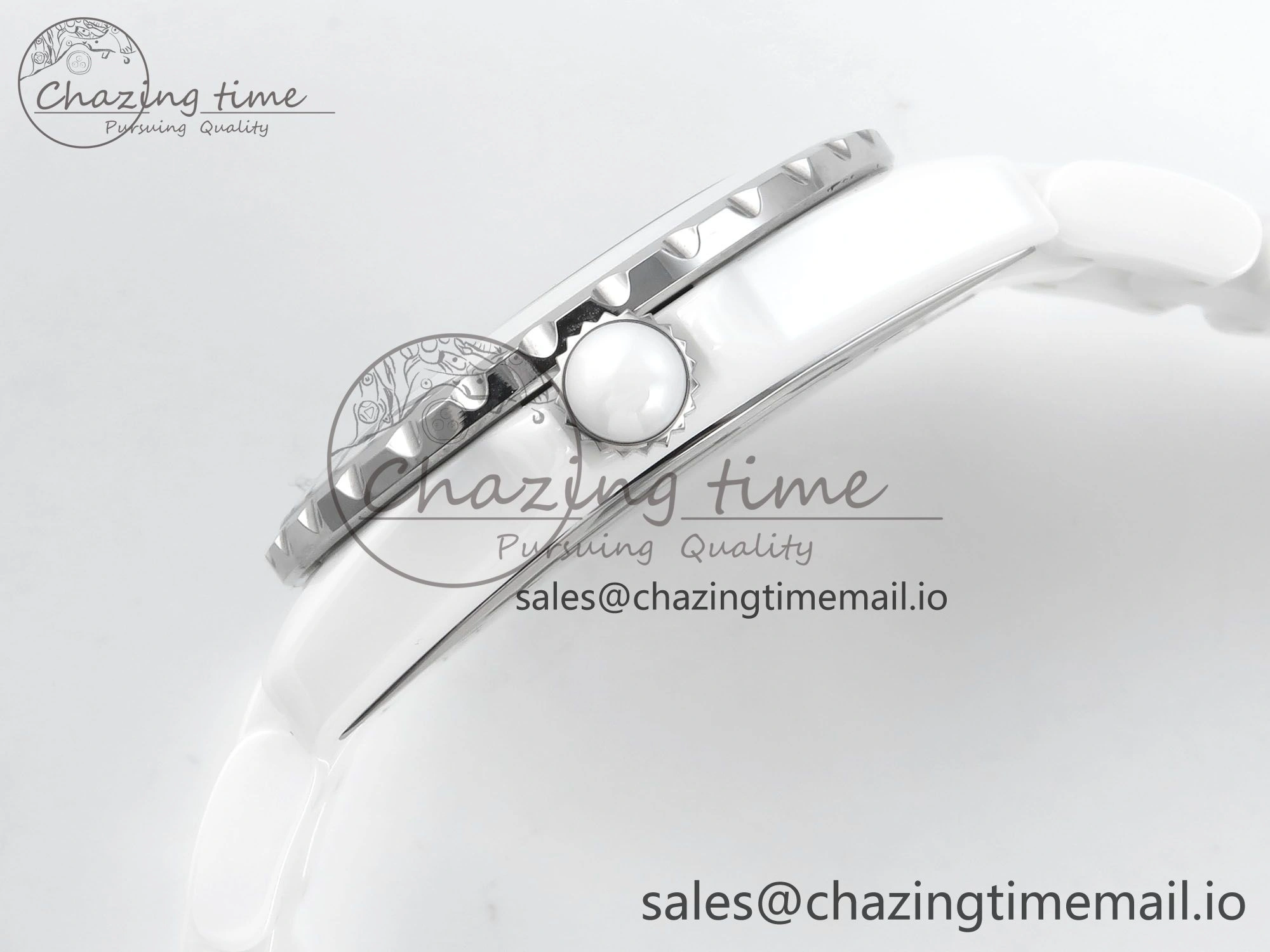 J13 38mm White Ceramic HTF 1:1 Best Edition Numbers Dial on Bracelet A2892