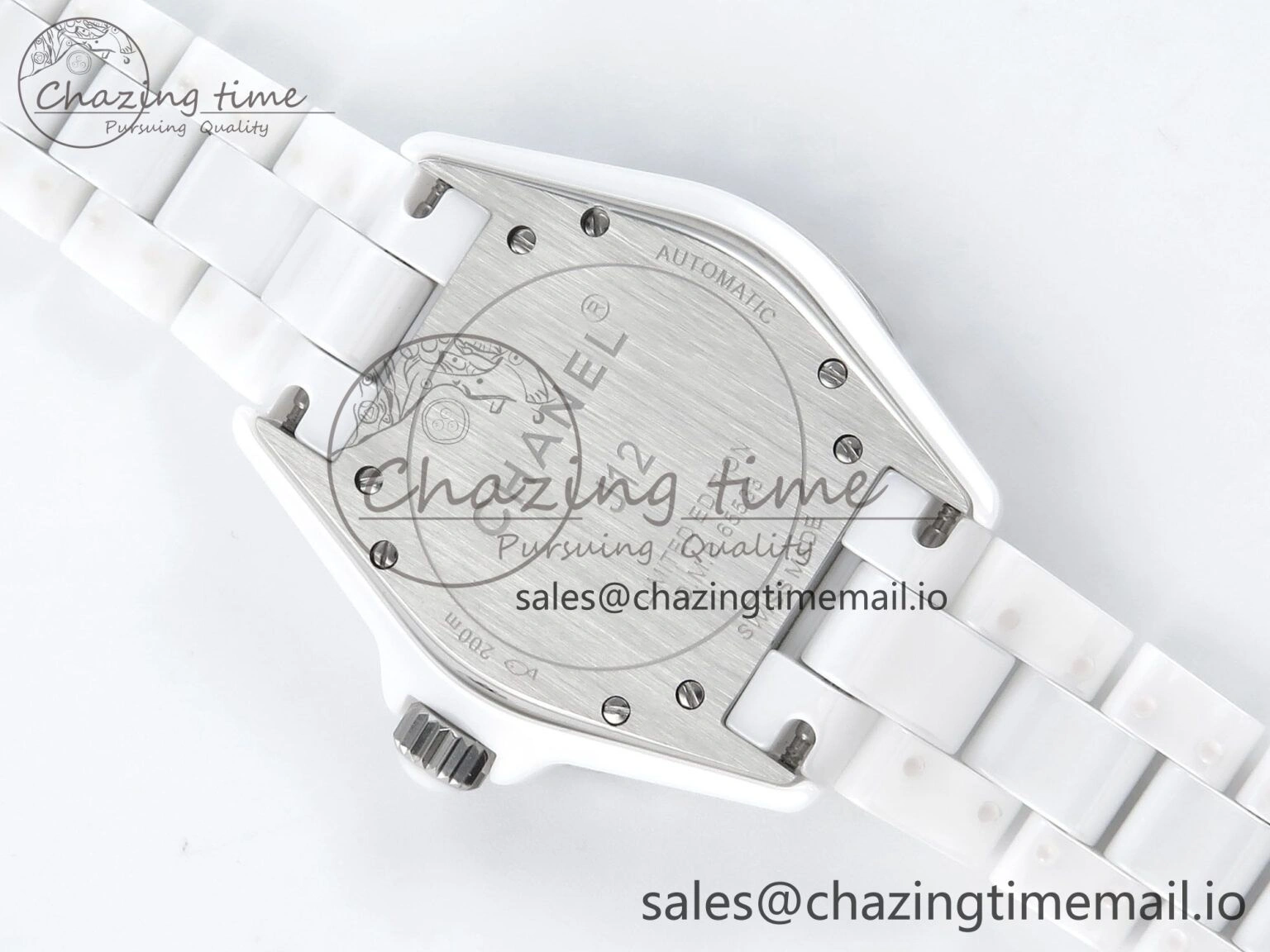 J13 38mm White Ceramic HTF 1:1 Best Edition Pink Dial Diamonds Makers on Bracelet A2892