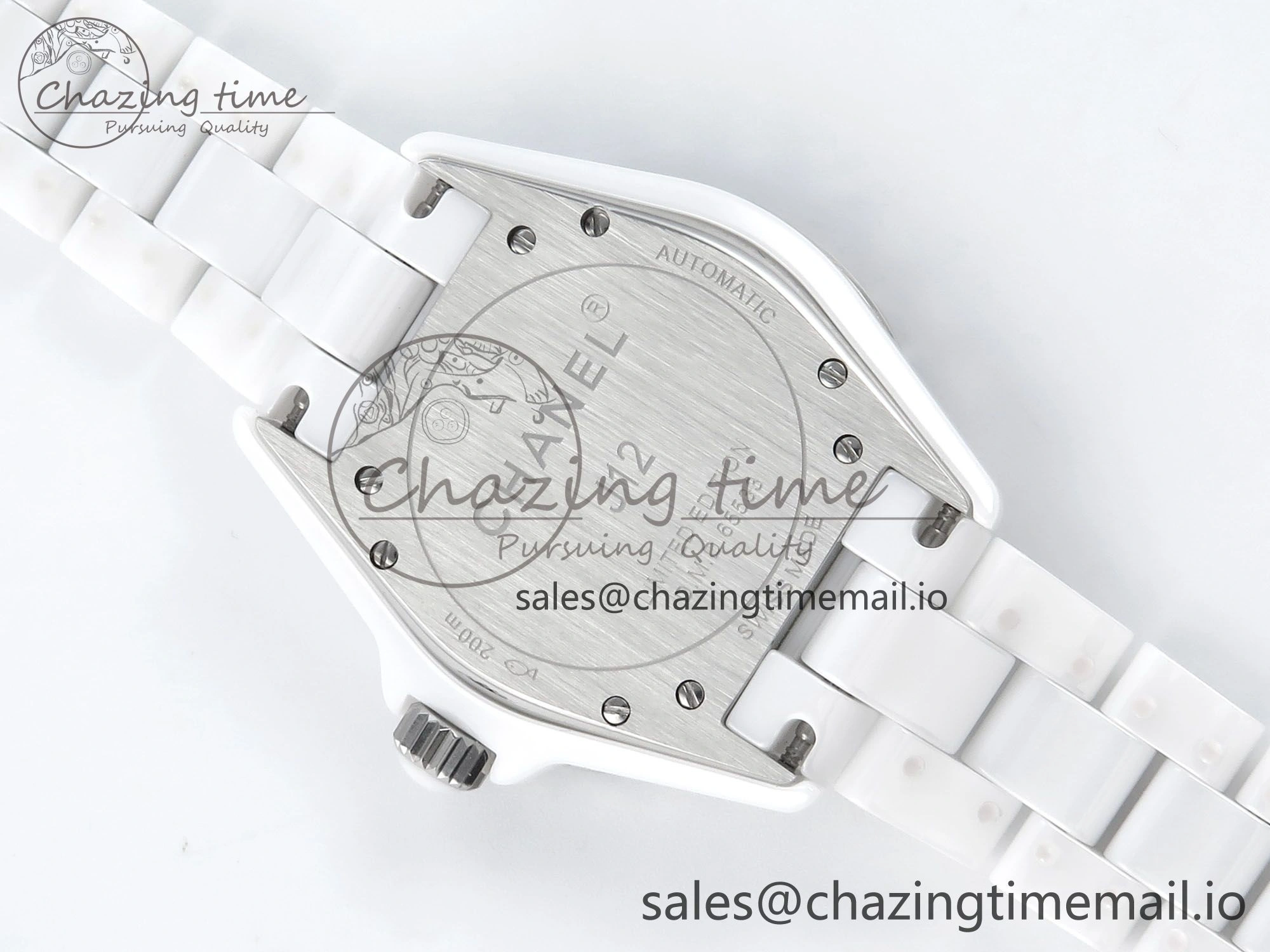 J13 38mm White Ceramic HTF 1:1 Best Edition Pink Dial Diamonds Makers on Bracelet A2892