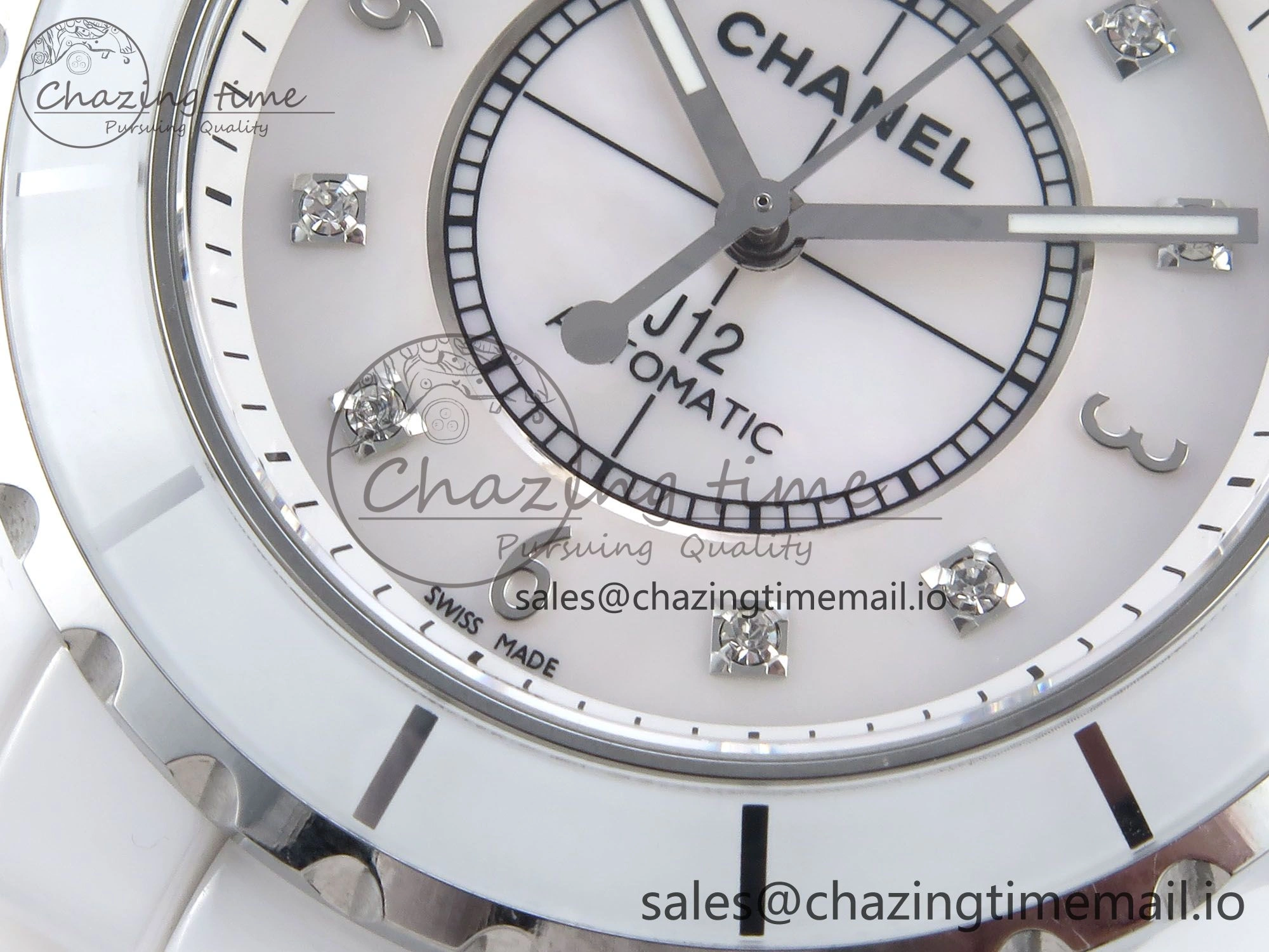 J13 38mm White Ceramic HTF 1:1 Best Edition White Dial Diamonds Numbers Makers on Bracelet A2892