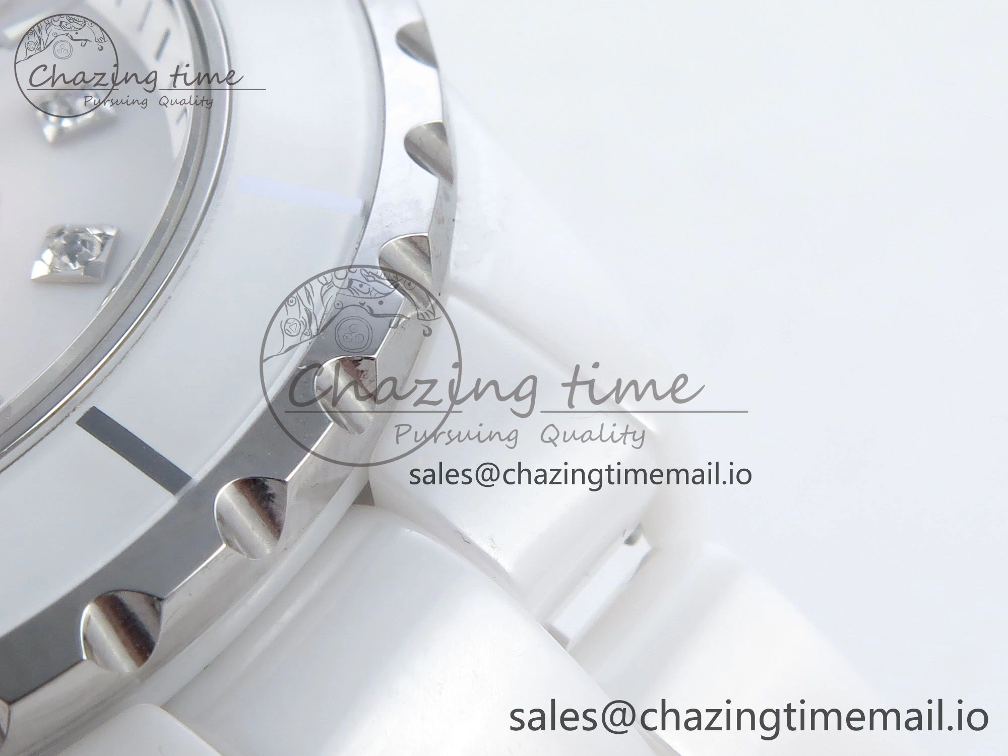 J13 38mm White Ceramic HTF 1:1 Best Edition White Dial Diamonds Numbers Makers on Bracelet A2892
