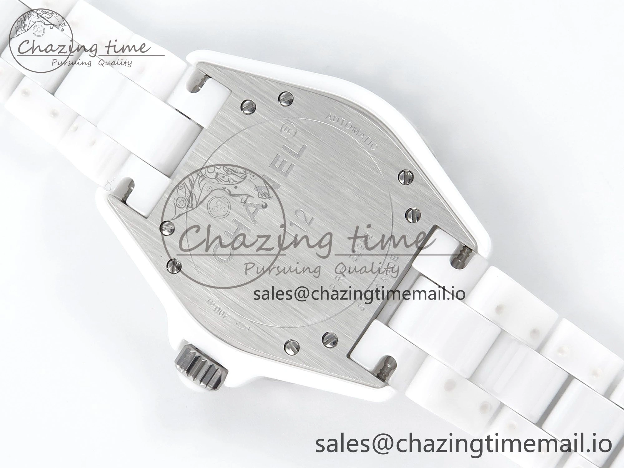 J13 38mm White Ceramic HTF 1:1 Best Edition White Dial Diamonds Numbers Makers on Bracelet A2892