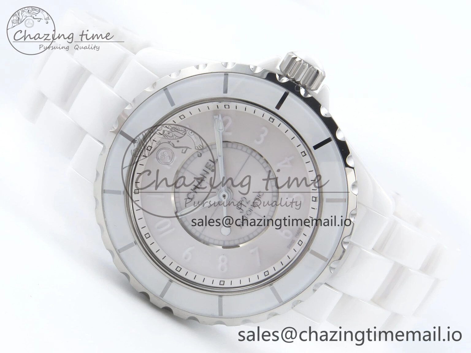 J13 38mm White Ceramic HTF 1:1 Best Edition White Dial Numbers Makers on Bracelet A2892