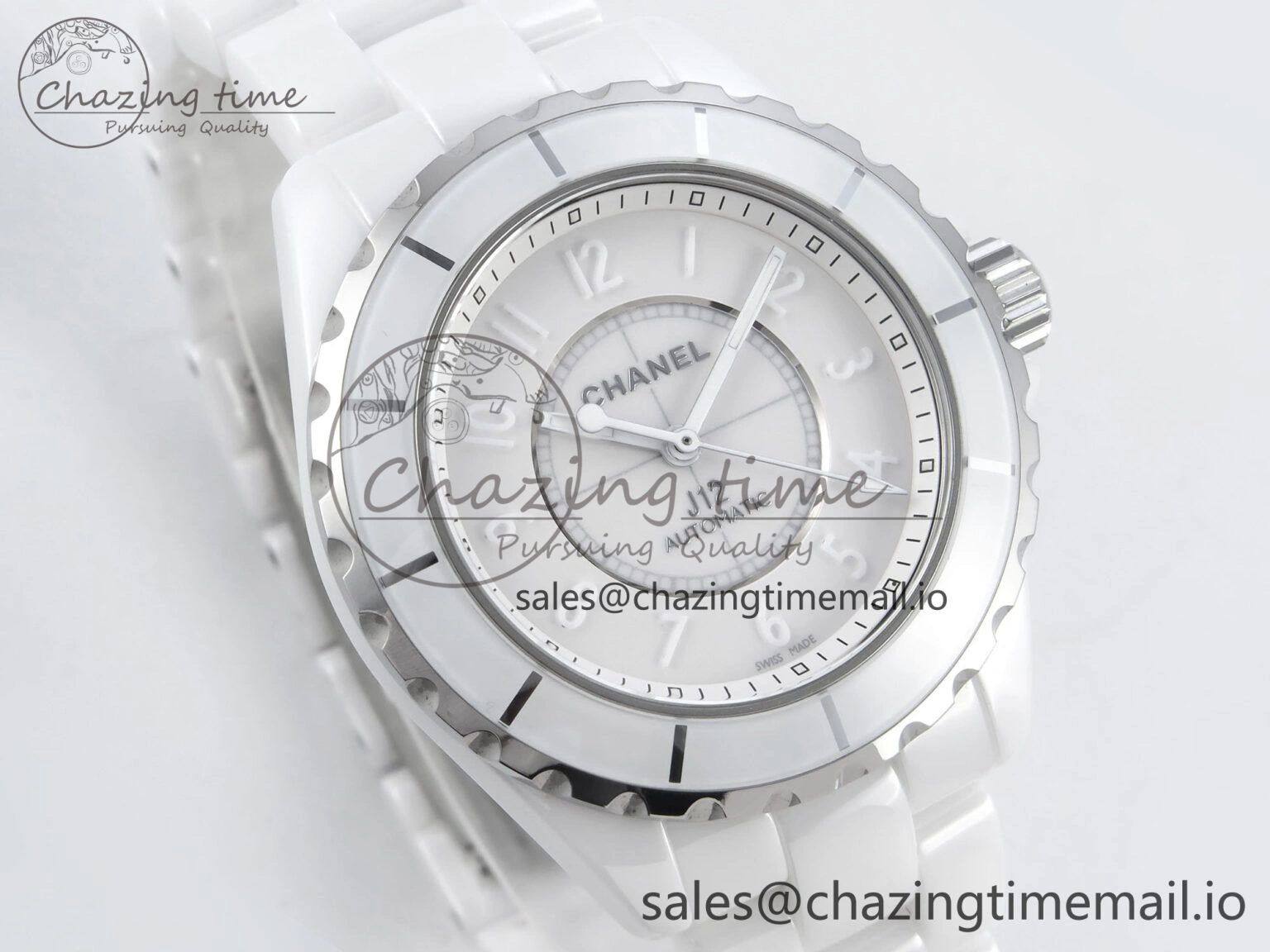 J13 38mm White Ceramic HTF 1:1 Best Edition White Dial Numbers Makers on Bracelet A2892